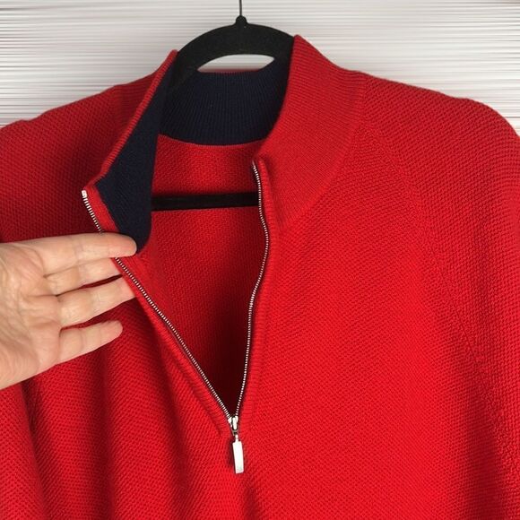 Vintage BEST Of SCOTLAND 100% Cashmere 1/4 Zip Red Sweater - Picture 3 of 12